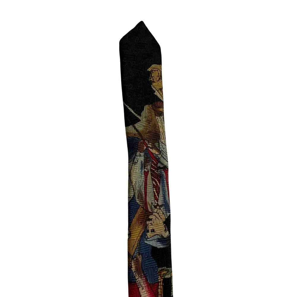 Vintage Tango by Max‎ Raab Necktie Mens OS Black Golf Scene Silk Made in USA E15